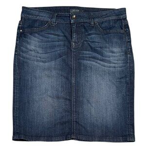 Level 99 Dark Wash Denim Stretch Jean Skirt Size 31 Anthropologie